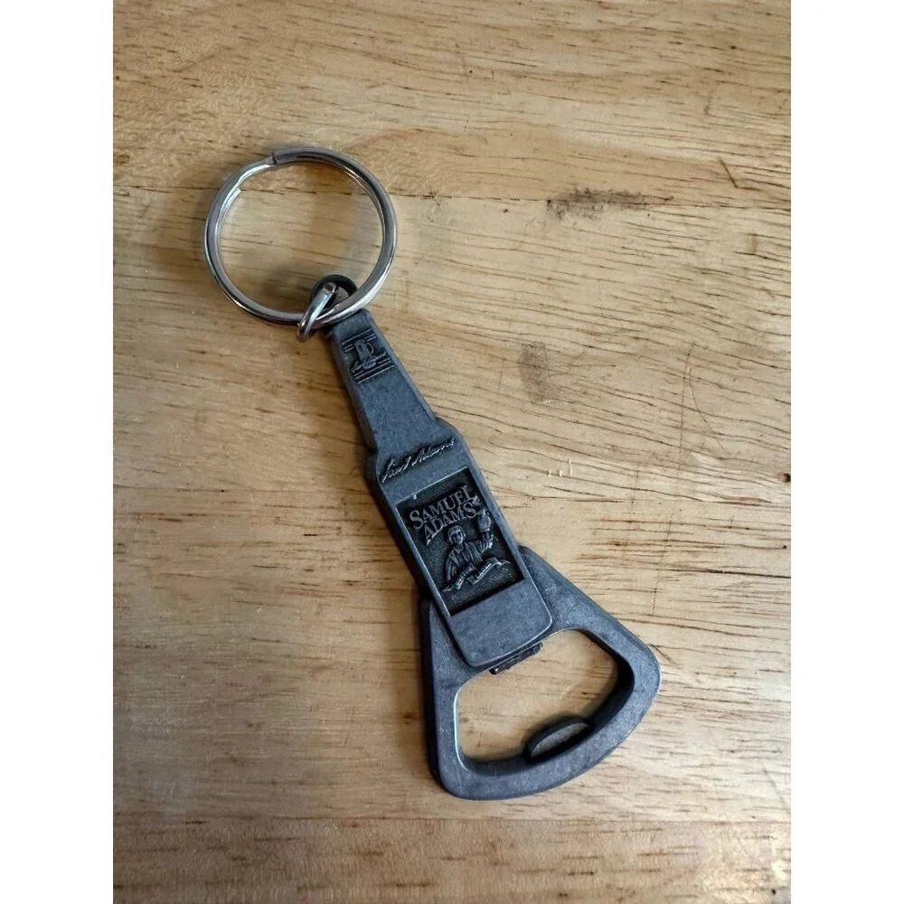 Samuel Adams metal bottle opener keychain